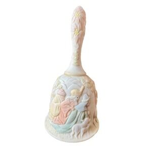Lefton China Nativity Bell O Come All Ye Faithful Hand Painted Bisque 00330